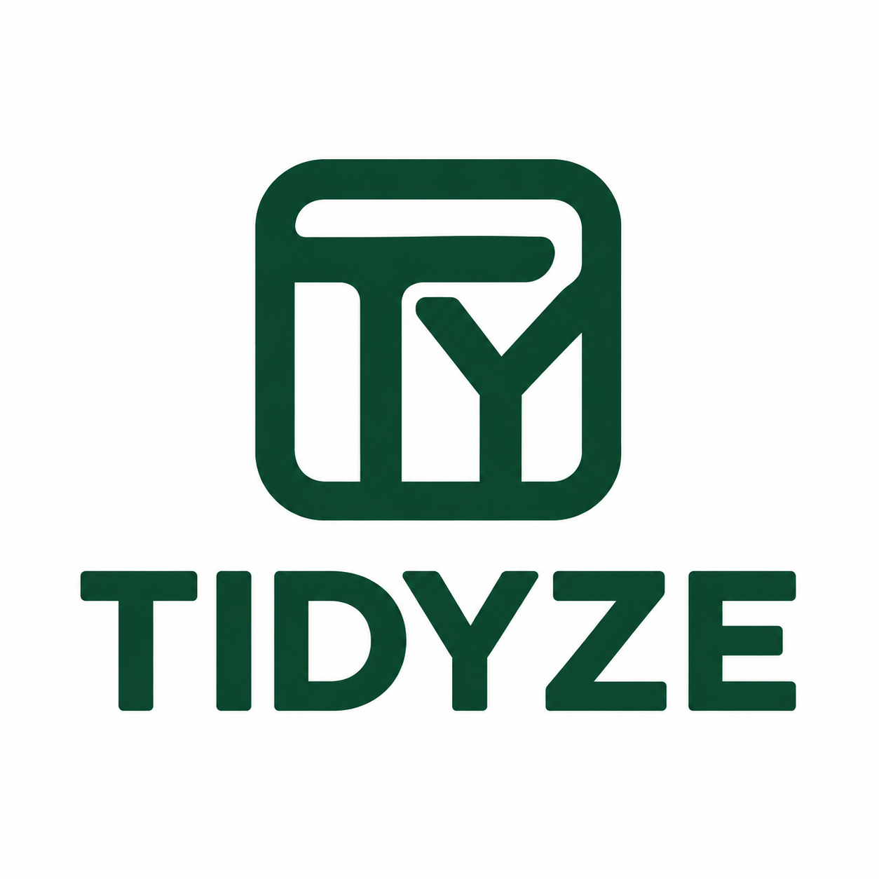 شعار TIDYZE بحرفي TY داخل إطار